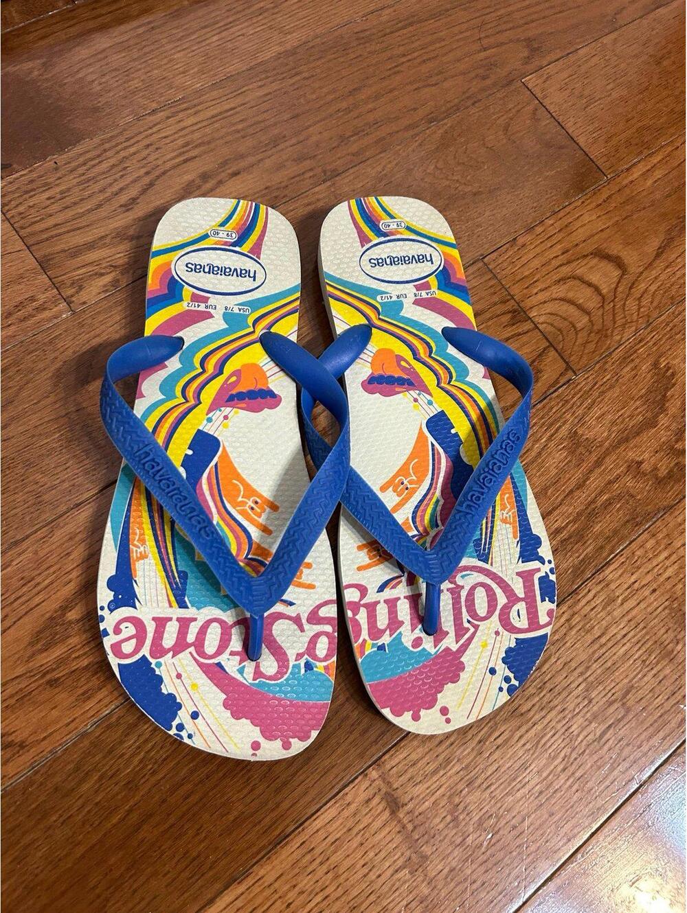 havaianas flip flops Rolling Stones size women’s 7-8 - Picture 2 of 4